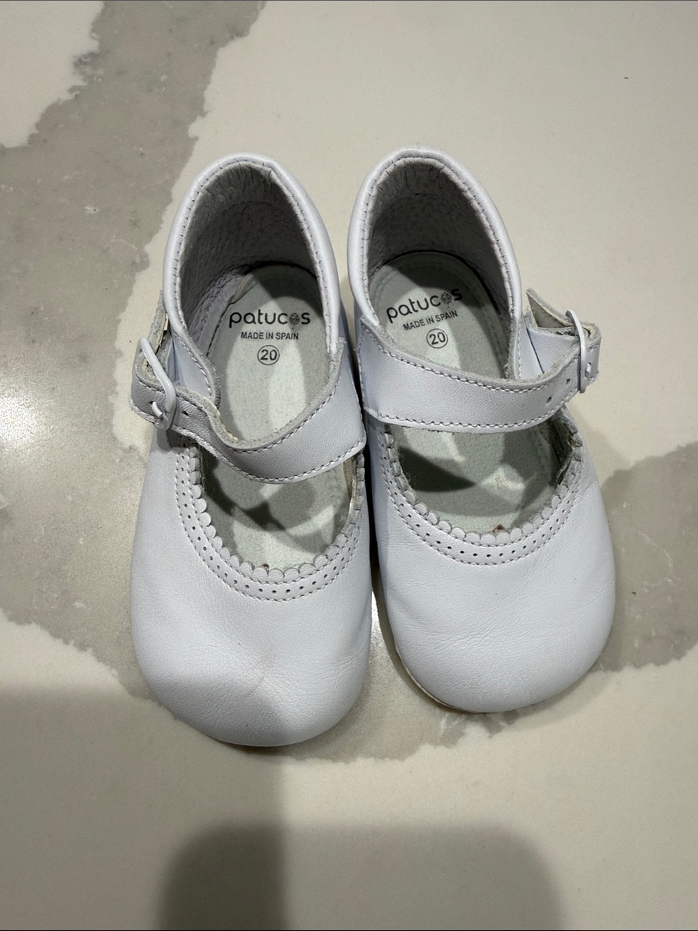 Stride Rite White Baby Mary Jane Shoes with Buckle Strap